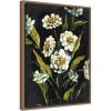 imageKate and Laurel Moody Floral 1 Framed Canvas Wall Art by Annie Quigley 18 x 24 Sylvie Beaded Dark Gold Bohemian Flowers Nature Art for Wall Decor Living Room Bedroom
