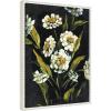 imageKate and Laurel Moody Floral 1 Framed Canvas Wall Art by Annie Quigley 18 x 24 Sylvie Beaded White Bohemian Flowers Nature Art for Wall Decor Living Room Bedroom