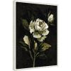 imageKate and Laurel Moody Floral 2 Framed Canvas Wall Art by Annie Quigley 18 x 24 Sylvie Beaded White Modern Flowers Nature Art for Wall Decor Living Room Bedroom