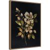 imageKate and Laurel Moody Floral 7 Framed Canvas Wall Art by Annie Quigley 18 x 24 Sylvie Beaded Dark Gold Traditional Flowers Nature Still Life Art for Wall Decor Living Room Bedroom