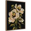imageKate and Laurel Moody Floral 8 Framed Canvas Wall Art by Annie Quigley 18 x 24 Sylvie Beaded Dark Gold Modern Flowers Nature Art for Wall Decor Living Room Bedroom
