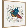 imageKate and Laurel Peace Bird Blue Framed Canvas Wall Art by Carey Copeland 22 x 22 Sylvie Natural Whimsical Animals Nature Art for Wall Decor Living Room Bedroom