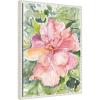 imageKate and Laurel Pink Hibiscus In Antigua Framed Canvas Wall Art by Patricia Shaw 18 x 24 Sylvie Beaded White Coastal Flowers Nature Art for Wall Decor Living Room Bedroom