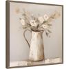 imageKate and Laurel Pitcher with Flowers Boho Country 2 Framed Canvas Wall Art by The Creative Bunch Studio 22 x 22 Sylvie Dark Gold Bohemian Still Life Flowers Art for Wall Decor Living Room Bedroom