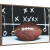 imageKate and Laurel Playbook Football Framed Canvas Wall Art by Alicia Abla 33 x 23 Sylvie Walnut Vintage Sports Art for Wall Decor Living Room Bedroom