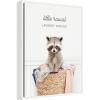 imageKate and Laurel Raccoon Little Rascal Laundry Service Framed Canvas Wall Art by Amy Peterson 18 x 24 Sylvie White Whimsical Animals Laundry Art for Wall Decor Living Room Bedroom