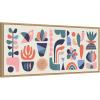 imageKate and Laurel Retro Pastel Floral and Succulent Panel Framed Canvas Wall Art by Rachel Lee 40 x 18 Sylvie Natural Mid Century Modern Abstract Animals Flowers Art for Wall Decor Living Room