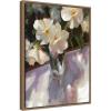 imageKate and Laurel Shadow Dance Framed Canvas Wall Art by Mary Sparrow 18 x 24 Sylvie Beaded Dark Gold Traditional Flowers Still Life Art for Wall Decor Living Room Bedroom