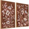 imageKate and Laurel Sylvie Beaded Botanical Harmony 1 and 2 Vintage Framed Canvas Wall Art Set by Nikita Jariwala 2 Piece Set 28x38 Beaded Natural Botanical TwoPiece Framed Art Set for Wall