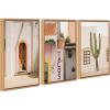 imageKate and Laurel Sylvie Cabo San Lucas No 4 Isla Holbox No 3 Cactus no 2 Mexico Framed Canvas Wall Art Set by Crystal Lynn Collins 3 Piece Set Beaded Natural