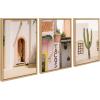 imageKate and Laurel Sylvie Cabo San Lucas No 4 Isla Holbox No 3 Cactus no 2 Mexico Framed Canvas Wall Art Set by Crystal Lynn Collins 3 Piece Set Natural