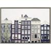 imageKate and Laurel Sylvie Townhouses Framed Canvas Wall Art by Caroline Mint 23x33 Gray Beautiful Urban Wall Decor