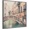 imageKate and Laurel Wandering The Streets of Venice Framed Canvas Wall Art by Laura Evans 30 x 30 Sylvie Greywash Vintage Architecture Cityscapes Landscapes Art for Wall Decor Living Room Bedroom