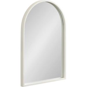 imageKate and Laurel Travis Modern Arched Wall Mirror 20 x 30 White Decorative Arch Bathroom Mirror for Over Sink or for Use as Living Room Wall Decor AccentWhite