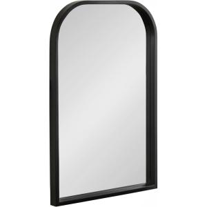imageKate and Laurel Travis Modern Arched Wall Mirror 20 x 30 White Decorative Arch Bathroom Mirror for Over Sink or for Use as Living Room Wall Decor AccentBlack