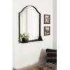 imageKate and Laurel Gramera Traditional Scalloped Arched Wall Mirror with Shelf 20x30 Gold Decorative Glam Arch Mirror with Display Ledge and Sleek FinishBlack
