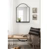 imageKate and Laurel Gramera Traditional Scalloped Arched Wall Mirror with Shelf 20x30 Gold Decorative Glam Arch Mirror with Display Ledge and Sleek FinishBlack