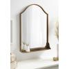 imageKate and Laurel Gramera Traditional Scalloped Arched Wall Mirror with Shelf 20x30 Gold Decorative Glam Arch Mirror with Display Ledge and Sleek FinishGold