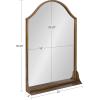imageKate and Laurel Gramera Traditional Scalloped Arched Wall Mirror with Shelf 20x30 Gold Decorative Glam Arch Mirror with Display Ledge and Sleek FinishGold