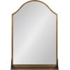 imageKate and Laurel Gramera Traditional Scalloped Arched Wall Mirror with Shelf 20x30 Gold Decorative Glam Arch Mirror with Display Ledge and Sleek FinishGold