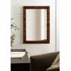 imageKate and Laurel Lunara Boho Rectangle Wood Wall Mirror 24 x 35 Bleached Wood Coastal Light Wooden Rectangular Bathroom Mirror for Over Sink with Geometric DetailingWalnut Brown