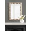 imageKate and Laurel Lunara Boho Rectangle Wood Wall Mirror 24 x 35 Bleached Wood Coastal Light Wooden Rectangular Bathroom Mirror for Over Sink with Geometric DetailingWhite