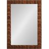 imageKate and Laurel Lunara Boho Rectangle Wood Wall Mirror 24 x 35 Bleached Wood Coastal Light Wooden Rectangular Bathroom Mirror for Over Sink with Geometric DetailingWalnut Brown