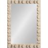 imageKate and Laurel Lunara Boho Rectangle Wood Wall Mirror 24 x 35 Bleached Wood Coastal Light Wooden Rectangular Bathroom Mirror for Over Sink with Geometric DetailingWhite