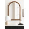 imageKate and Laurel Rahfy Boho Beaded Arched Rattan Wall Mirror 24 x 36 Dark Natural Wood Decorative Rounded Arch Mirror with Authentic Rattan Frame for Bathroom Vanity Decor