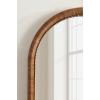 imageKate and Laurel Rahfy Boho Beaded Arched Rattan Wall Mirror 24 x 36 Dark Natural Wood Decorative Rounded Arch Mirror with Authentic Rattan Frame for Bathroom Vanity Decor
