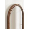 imageKate and Laurel Rahfy Boho Beaded Arched Rattan Wall Mirror 24 x 36 Dark Natural Wood Decorative Rounded Arch Mirror with Authentic Rattan Frame for Bathroom Vanity Decor