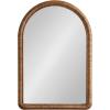 imageKate and Laurel Rahfy Boho Beaded Arched Rattan Wall Mirror 24 x 36 Dark Natural Wood Decorative Rounded Arch Mirror with Authentic Rattan Frame for Bathroom Vanity Decor