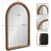 imageKate and Laurel Rahfy Boho Beaded Arched Rattan Wall Mirror 24 x 36 Dark Natural Wood Decorative Rounded Arch Mirror with Authentic Rattan Frame for Bathroom Vanity Decor