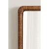 imageKate and Laurel Rahfy Boho Beaded Rectangle Rattan Wall Mirror 24 x 36 Dark Natural Wood Decorative Rounded Rectangular Mirror with Authentic Rattan Frame for Bathroom Vanity Decor