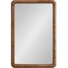imageKate and Laurel Rahfy Boho Beaded Rectangle Rattan Wall Mirror 24 x 36 Dark Natural Wood Decorative Rounded Rectangular Mirror with Authentic Rattan Frame for Bathroom Vanity Decor