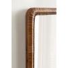 imageKate and Laurel Rahfy Boho Beaded Rectangle Rattan Wall Mirror 24 x 36 Dark Natural Wood Decorative Rounded Rectangular Mirror with Authentic Rattan Frame for Bathroom Vanity Decor