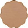 imageKate and Laurel Rahfy Boho Scalloped Round Rattan Mirror 32 Inch Diameter Natural Wood Decorative Round Wavy Mirror with Authentic Rattan Frame for Boho Wall DecorNatural