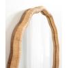 imageKate and Laurel Rahfy Boho Scalloped Round Rattan Mirror 32 Inch Diameter Natural Wood Decorative Round Wavy Mirror with Authentic Rattan Frame for Boho Wall DecorNatural