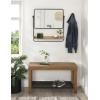 imageKate and Laurel Rheeves Farmhouse Rectangle Mirror with Shelf 27 x 7 x 26 Rustic Brown and Black Modern Wall Mirror with Functional Wood Storage