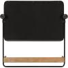 imageKate and Laurel Rheeves Farmhouse Rectangle Mirror with Shelf 27 x 7 x 26 Rustic Brown and Black Modern Wall Mirror with Functional Wood Storage