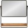 imageKate and Laurel Rheeves Farmhouse Rectangle Mirror with Shelf 27 x 7 x 26 Rustic Brown and Black Modern Wall Mirror with Functional Wood Storage
