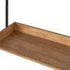 imageKate and Laurel Rheeves Farmhouse Rectangle Mirror with Shelf 27 x 7 x 26 Rustic Brown and Black Modern Wall Mirror with Functional Wood Storage