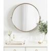 imageKate and Laurel Taurus Modern Pivot Mirror 26 x 24 Gold Decorative Adjustable Wall Mirror with Pivoting Base for Glamorous Wall DcorSilver