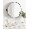 imageKate and Laurel Taurus Modern Pivot Mirror 26 x 24 Gold Decorative Adjustable Wall Mirror with Pivoting Base for Glamorous Wall DcorSilver