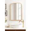 imageKate and Laurel Travis Modern Basket Arch Wall Mirror 20 x 30 Gold Decorative Arched Bathroom Mirror for Over Sink or for Use as Living Room Wall Decor Accent