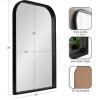 imageKate and Laurel Travis Modern Basket Arch Wall Mirror 24 x 36 Black Decorative Arched Bathroom Mirror for Over Sink or for Use as Living Room Wall Decor Accent