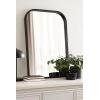 imageKate and Laurel Travis Modern Basket Arch Wall Mirror 24 x 36 Black Decorative Arched Bathroom Mirror for Over Sink or for Use as Living Room Wall Decor Accent