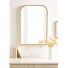 imageKate and Laurel Travis Modern Basket Arch Wall Mirror 24 x 36 Gold Decorative Arched Bathroom Mirror for Over Sink or for Use as Living Room Wall Decor Accent