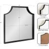 imageKate and Laurel Travis Modern Scalloped Arch Wall Mirror 26 x 28 Black Decorative Scallop Arched Bathroom Mirror for Over Sink or for Use as Living Room Wall Decor Accent