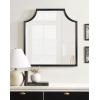 imageKate and Laurel Travis Modern Scalloped Arch Wall Mirror 26 x 28 Black Decorative Scallop Arched Bathroom Mirror for Over Sink or for Use as Living Room Wall Decor Accent